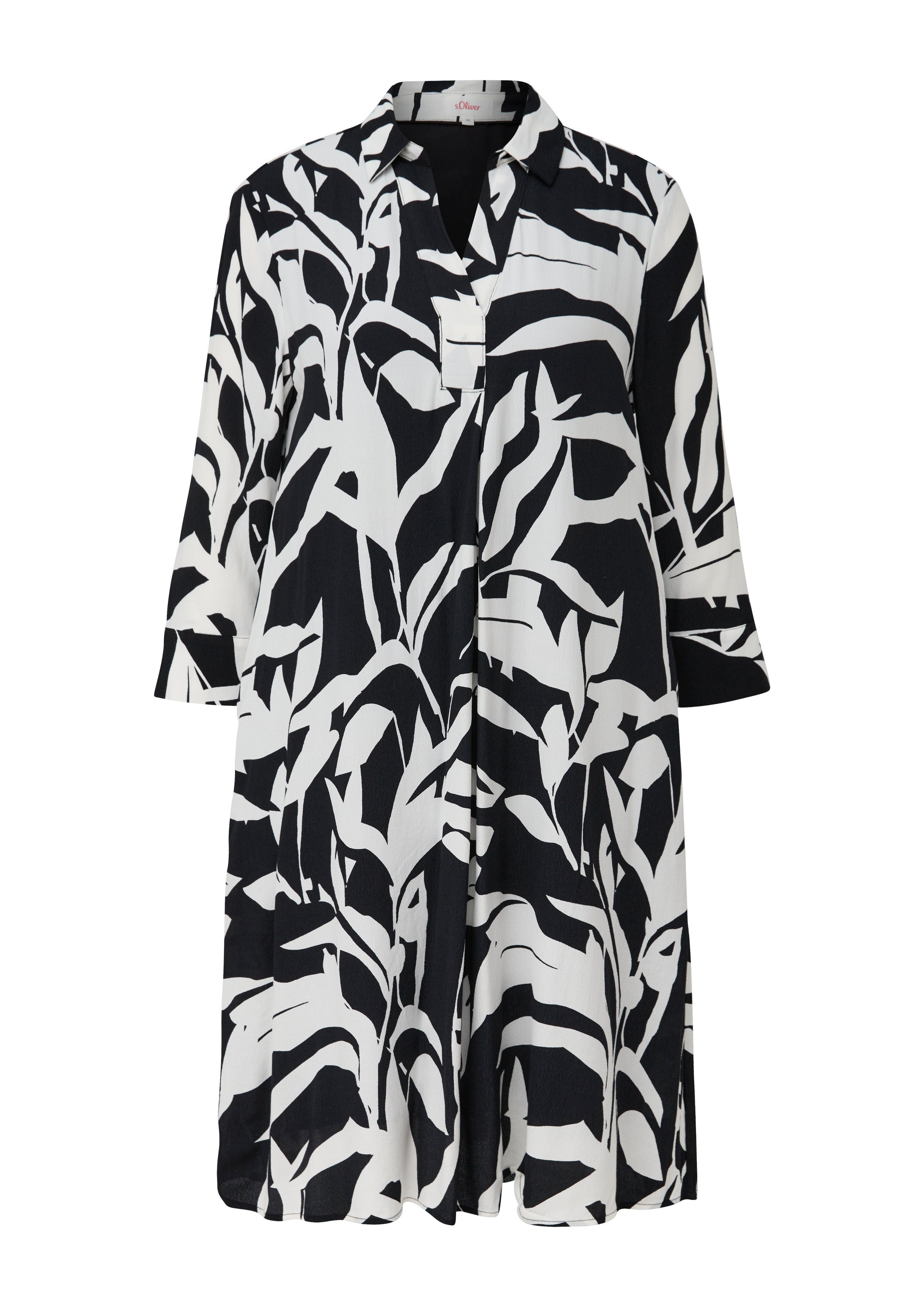 s.Oliver Midikleid Kleid mit Crêpestruktur