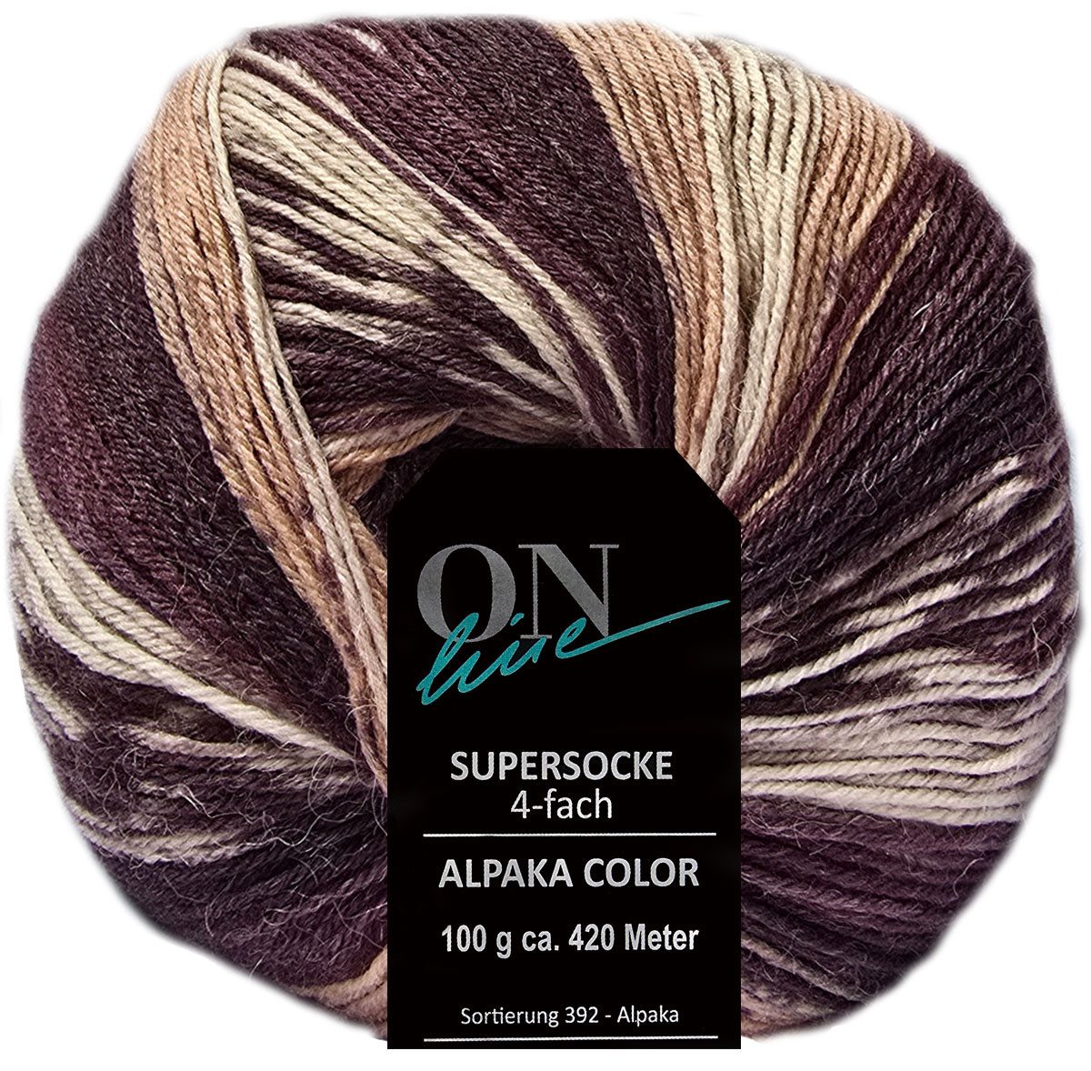 Online Garne 100 Gramm ONline Supersocke 4-fach Alpaka Color Häkelwolle