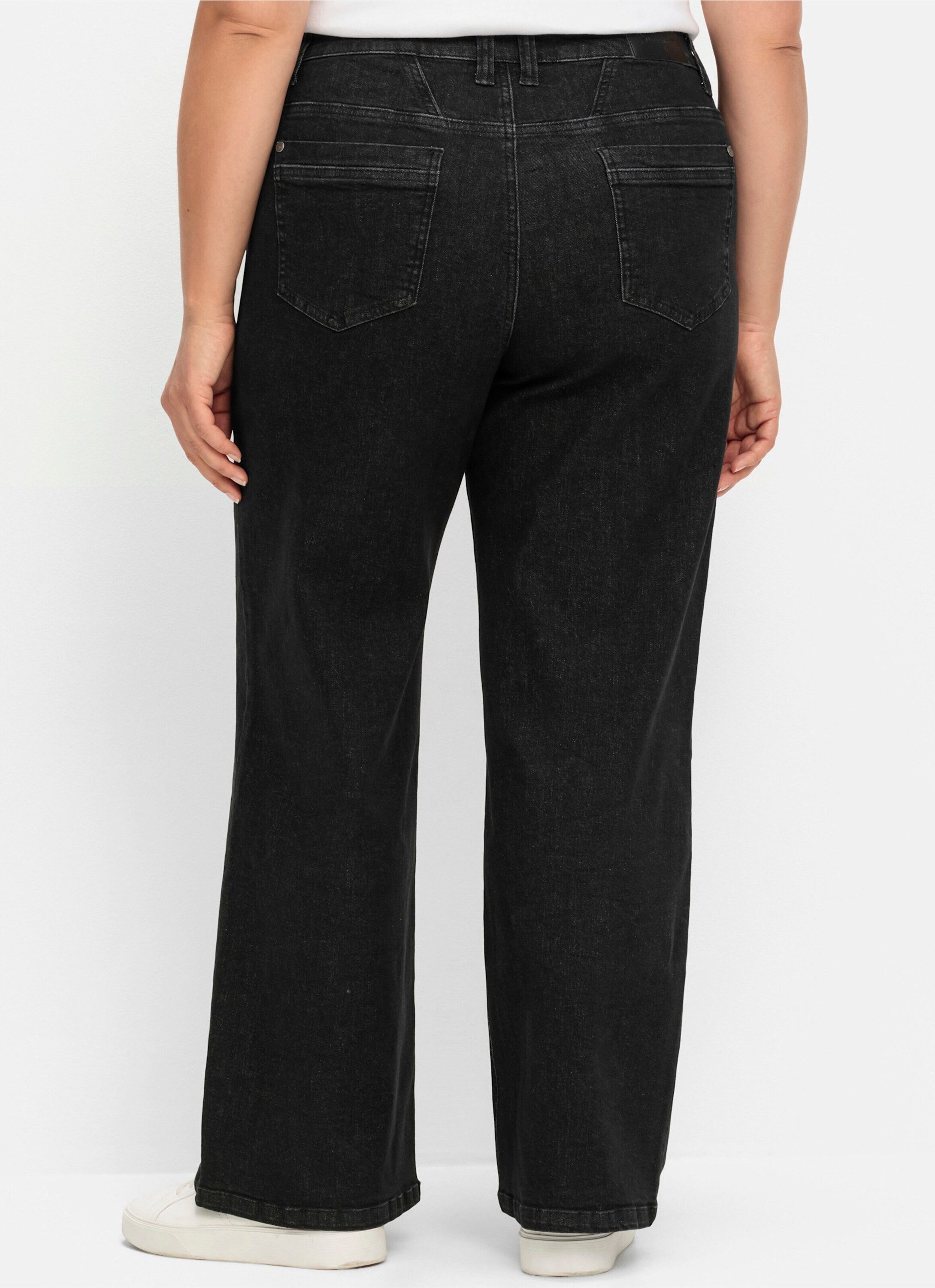 Sheego Bequeme Jeans Weite Jeans ELLA für kräftige Oberschenkel und Waden günstig online kaufen