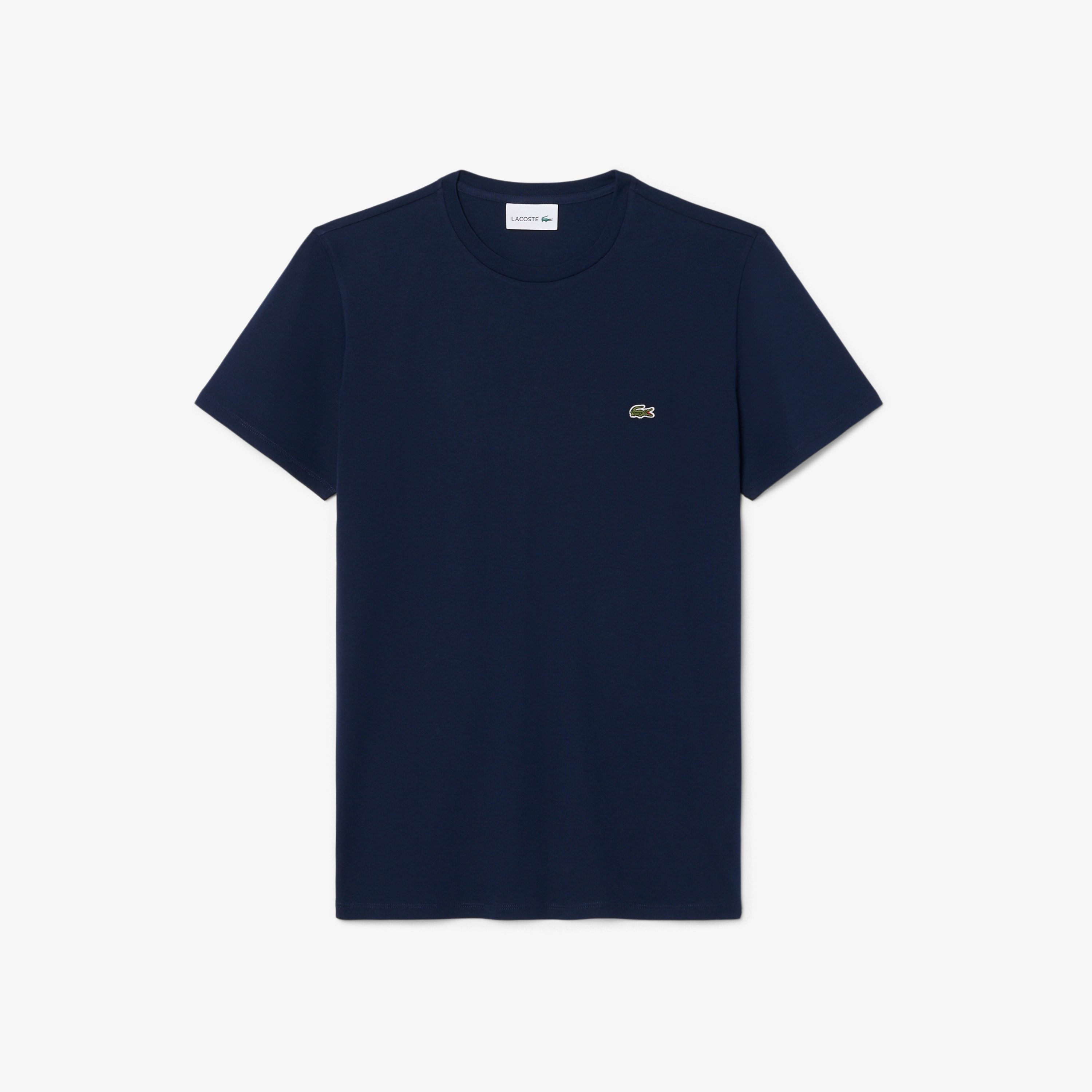 Lacoste T-Shirt Regular fit, reine Baumwolle, gesticktes Krokodil auf der Brust