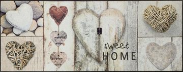 Läufer Vintage Hearts, wash+dry by Kleen-Tex, rechteckig, Höhe: 7 mm, Schmutzfangläufer, Motiv Herzen, rutschhemmend, waschbar