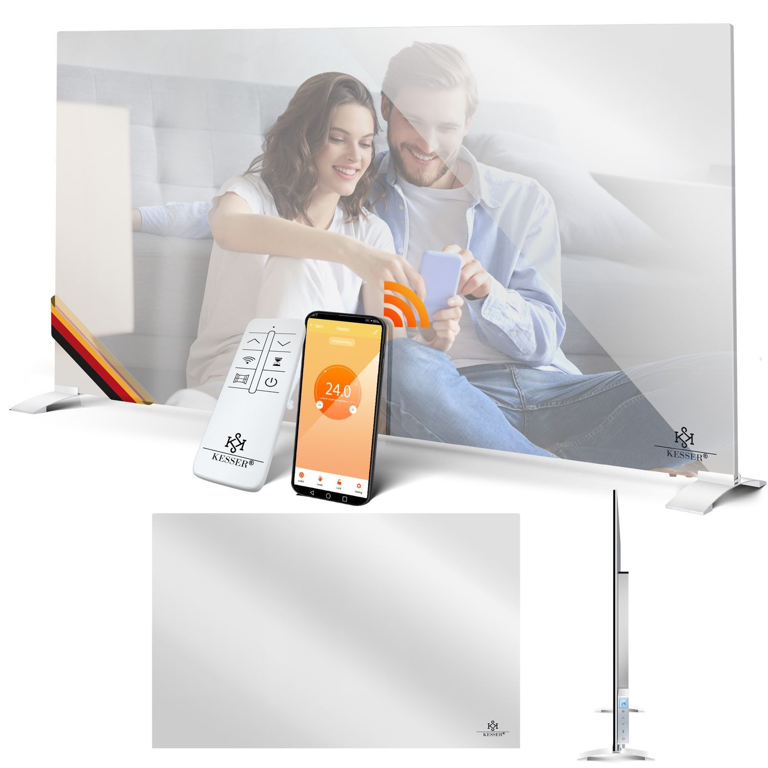 KESSER Paneelheizkörper, Spiegelheizung Energiesparend Standgerät & Wandmon günstig online kaufen
