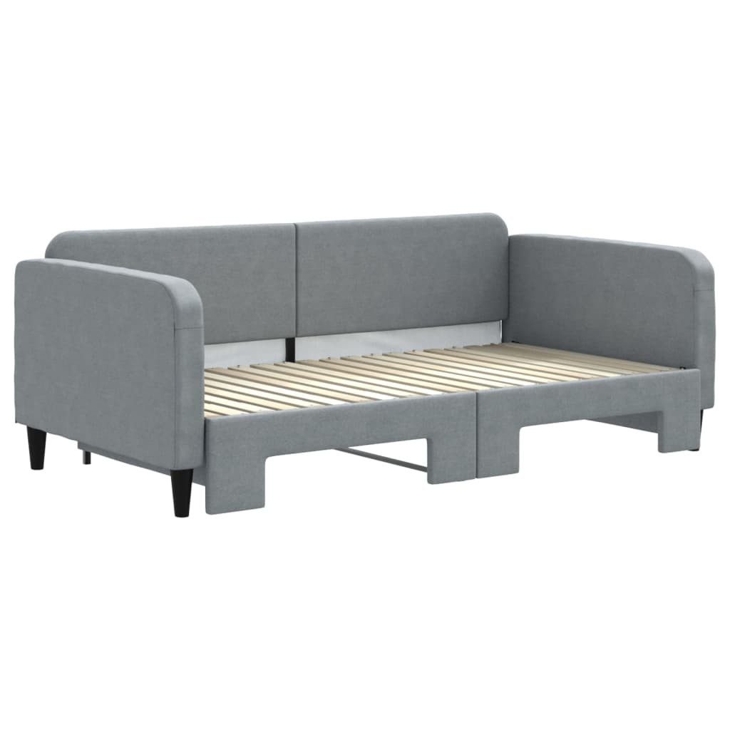 vidaXL Bett Tagesbett Ausziehbar Hellgrau 90x190 günstig online kaufen
