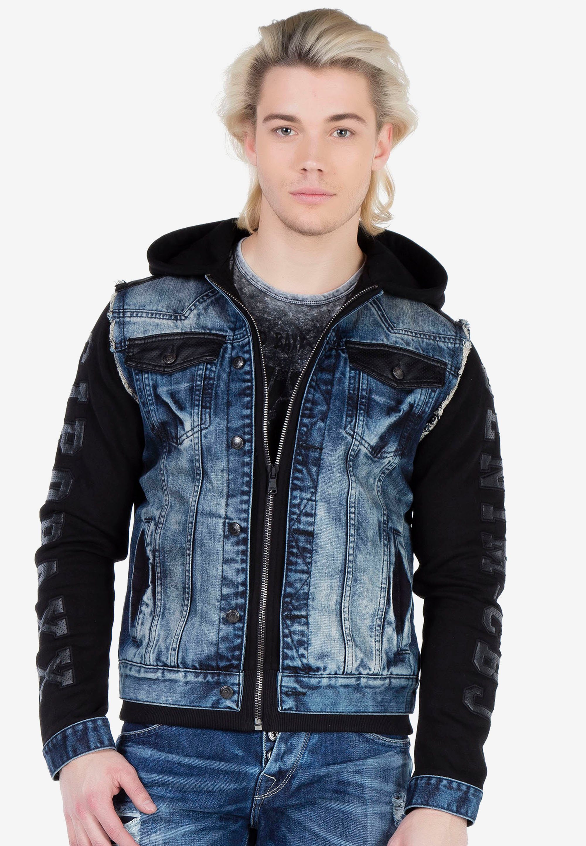 Cipo & Baxx Sweatjacke im coolen Jeans-Look