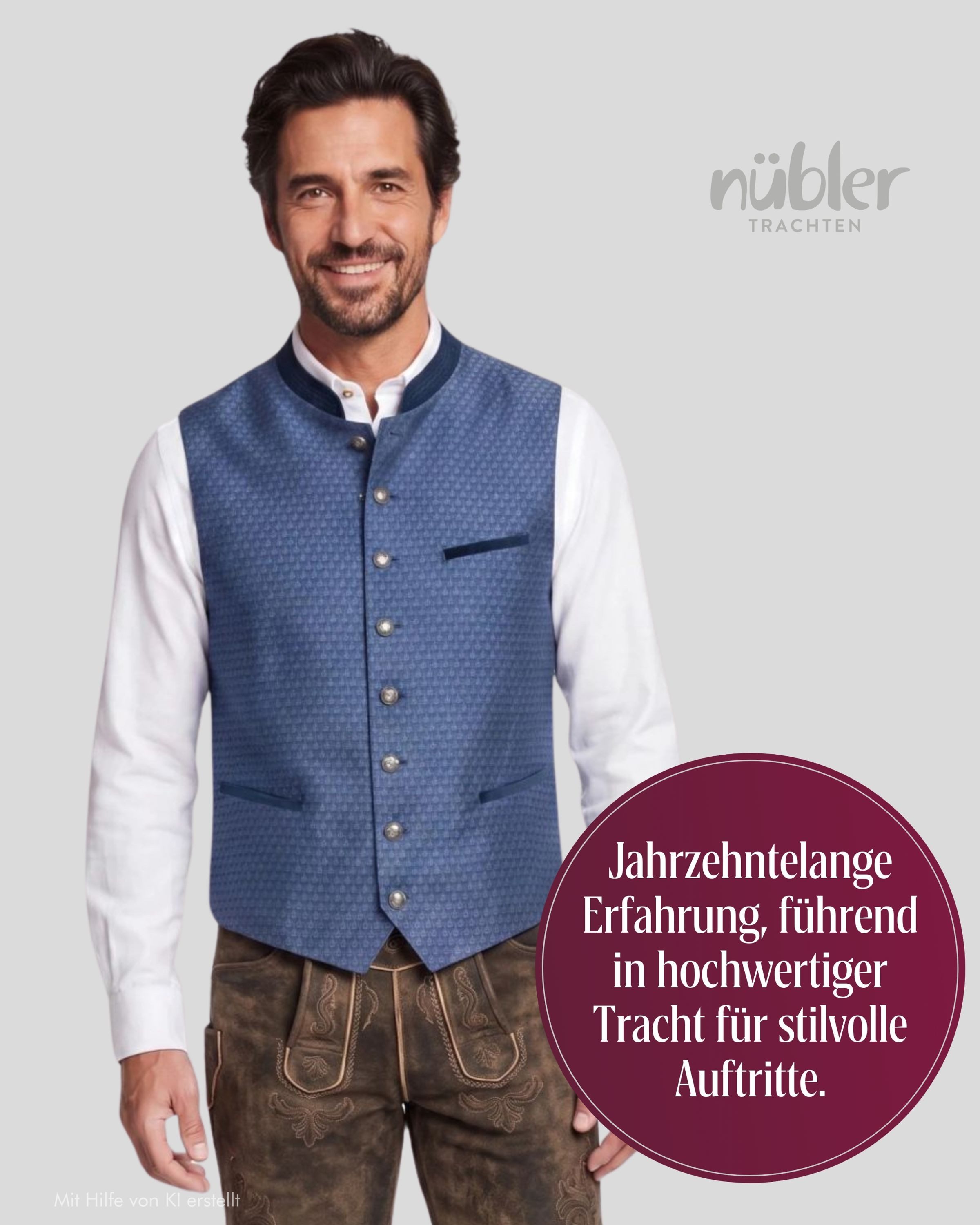 Nübler Trachtenweste Trachtenweste Konrad in Kornblume von Nübler – Bild 5 von 5