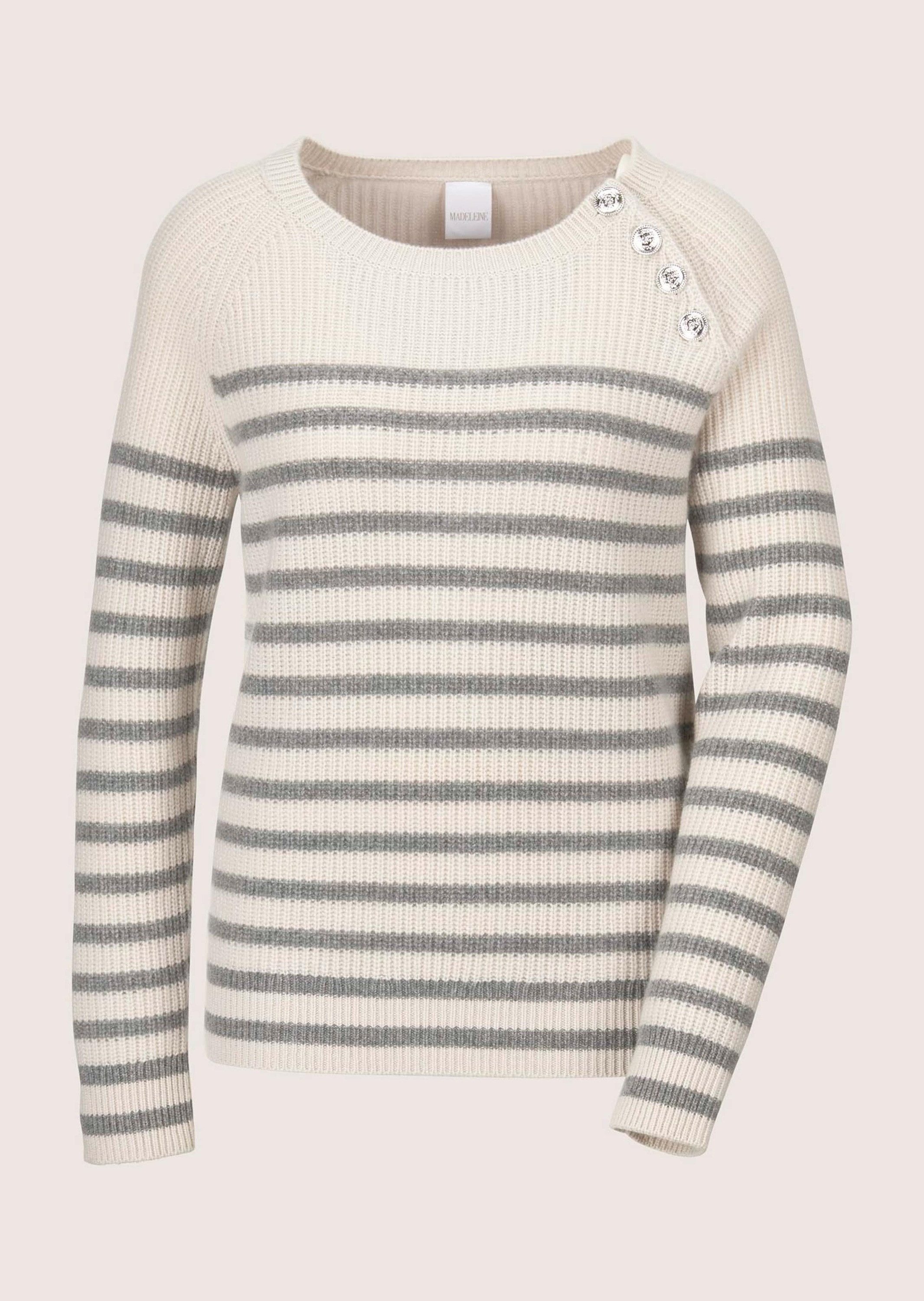 Strickpullover Eleganter Wollpullover mit Ringelmuster