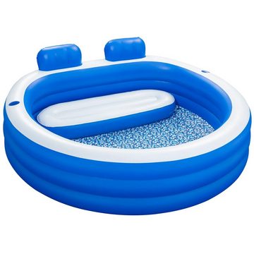 Bestway Quick-Up Pool Family Pool mit Sitzbank, Getränkehalter Splash Paradise 231x219x79cm