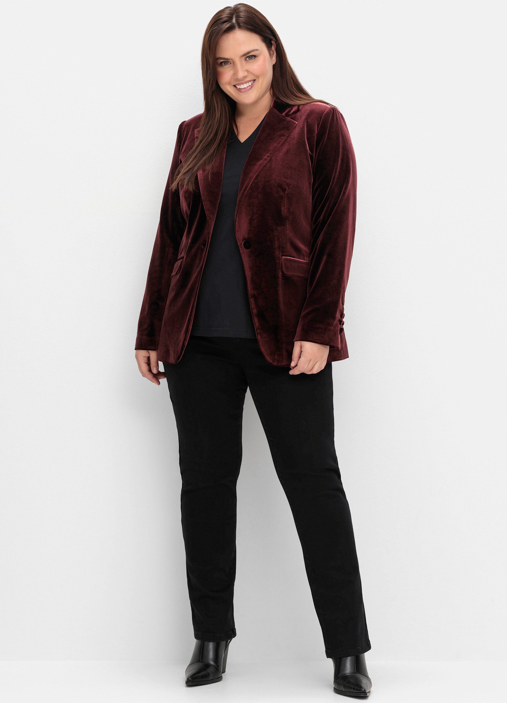 Sheego Blusenblazer Samtblazer günstig online kaufen