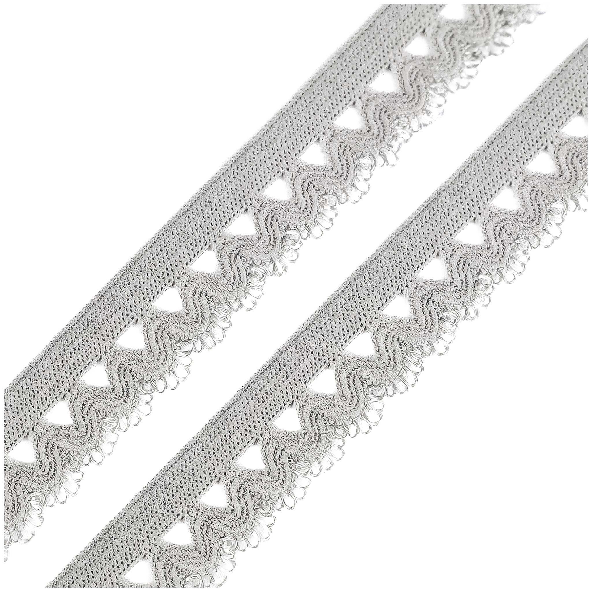 maDDma Spitzenband Wäschegummi Faltgummi Ziergummi 15mm Faltgummi ab 1m Einfassband, silbergrau