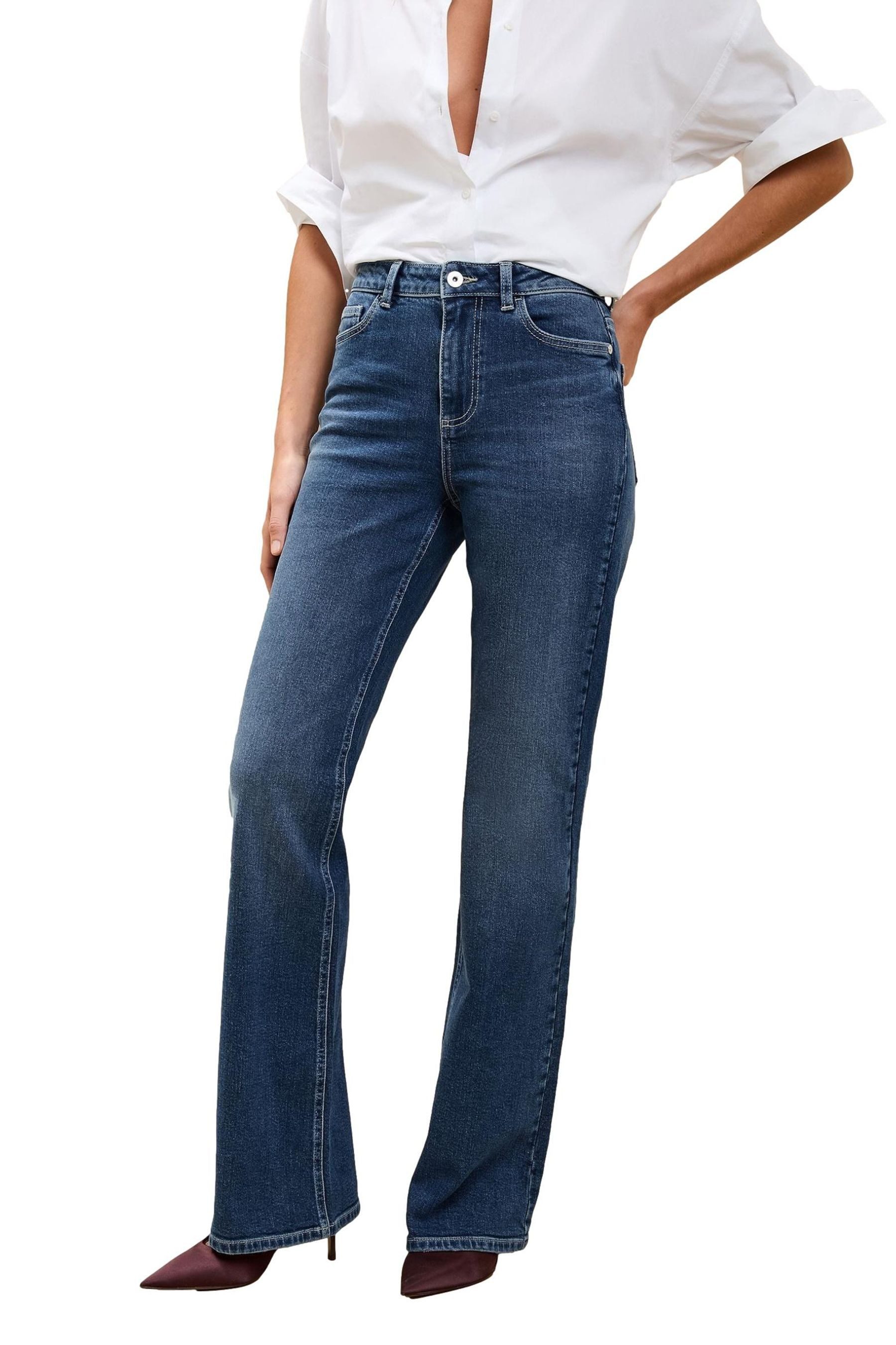 Slim-fit-Jeans Lipsy Slim Fit Hochbund-Schlagjeans, Regular