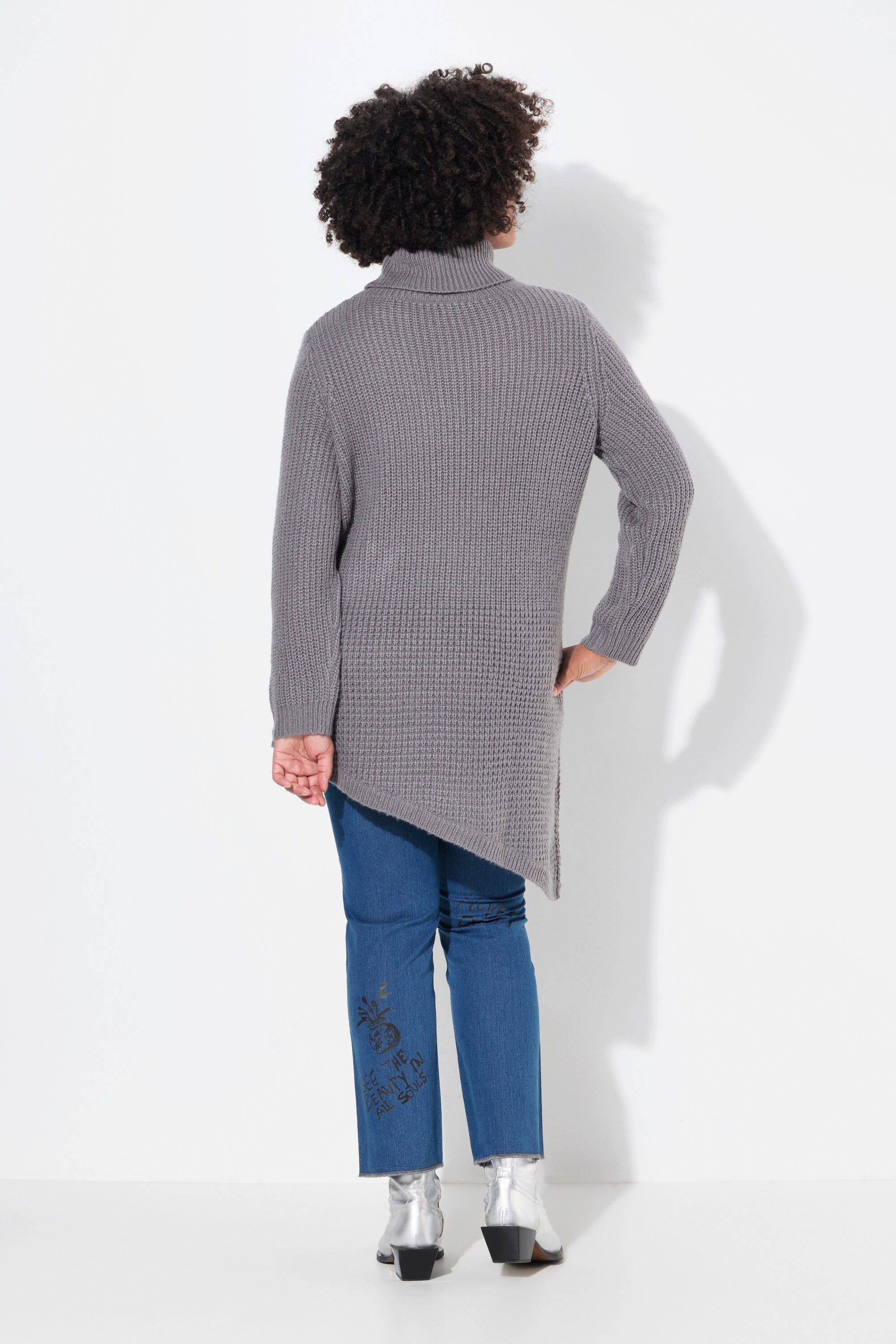 Angel of Style Strickpullover Pullover Straight Fit Strukturstrick Zipfelsaum