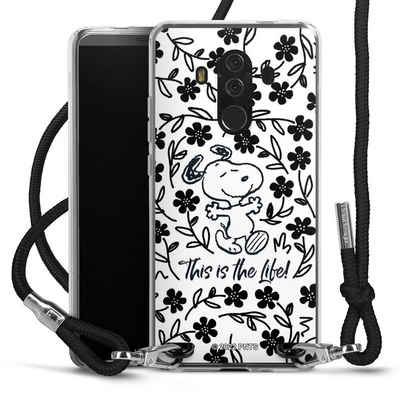 DeinDesign Handyhülle »Peanuts Blumen Snoopy Snoopy Black and White This Is The Life«, Huawei Mate 10 Pro Handykette Hülle mit Band Case zum Umhängen