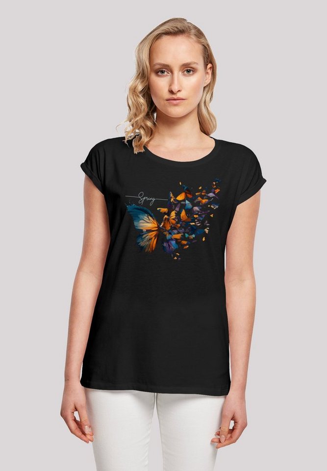 F4NT4STIC T-Shirt Schmetterling Frühling Print, Das Model ist 170 cm groß  und trägt Größe M