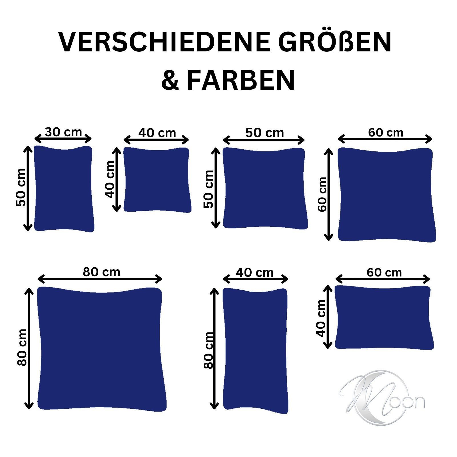 MOON Heimtextilien Kissenbezug / Seitenschläferkissenbezug 2er Pack MOON-Luxury Linon 100% Baumwolle, Linon