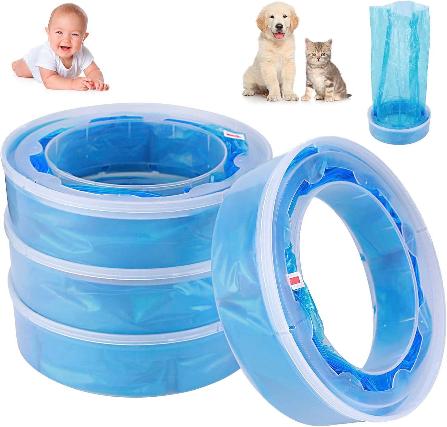 FELIXLEO Katzentoilette 4er-Pack Nachfüllpackungen Katzentoiletten, Geruchsresistent