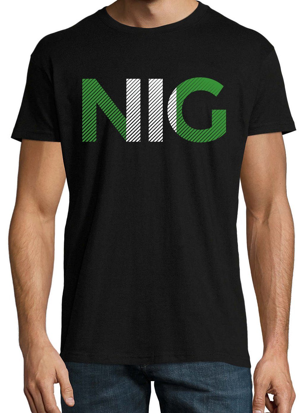 Youth Designz T-Shirt Nigeria Herren T-Shirt im Fußball Look mit NIG Frontprint