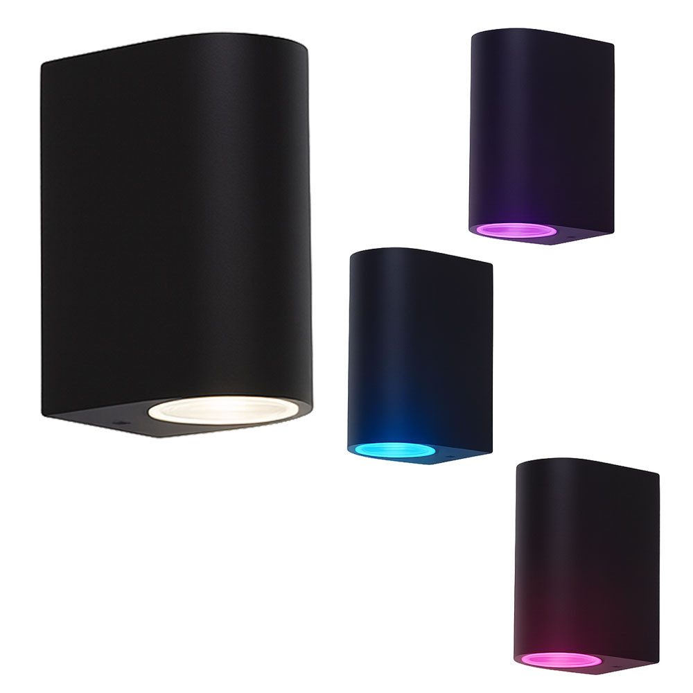 V-TAC LED Außen-Wandleuchte, Leuchtmittel inklusive, RGB LED Außen Wandleuchte Up & Down Strahler Farbwechsler dimmbar