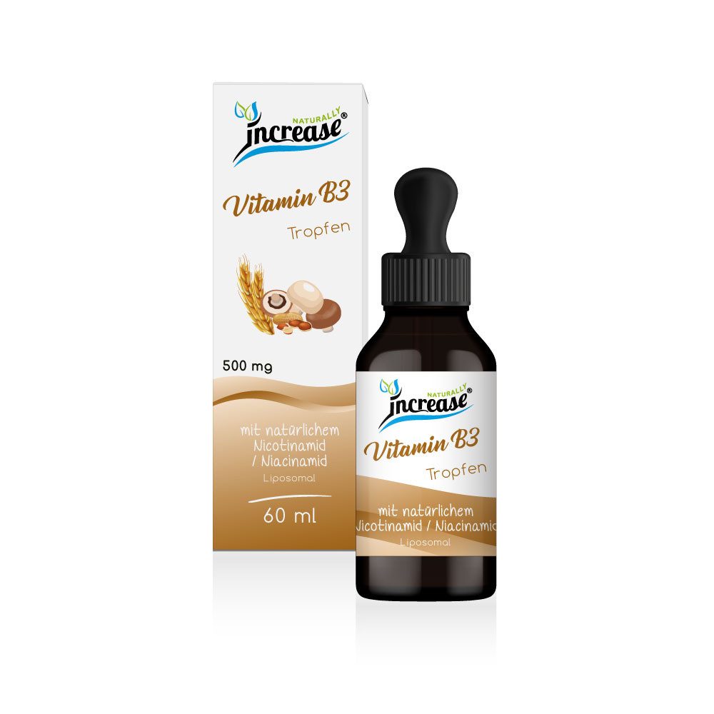 increase NATURALLY Liposomales Vitamin B3 (Niacin/Nicotinamid/Niacinamid)-500mg pro Tag Tropfen, 60 ml