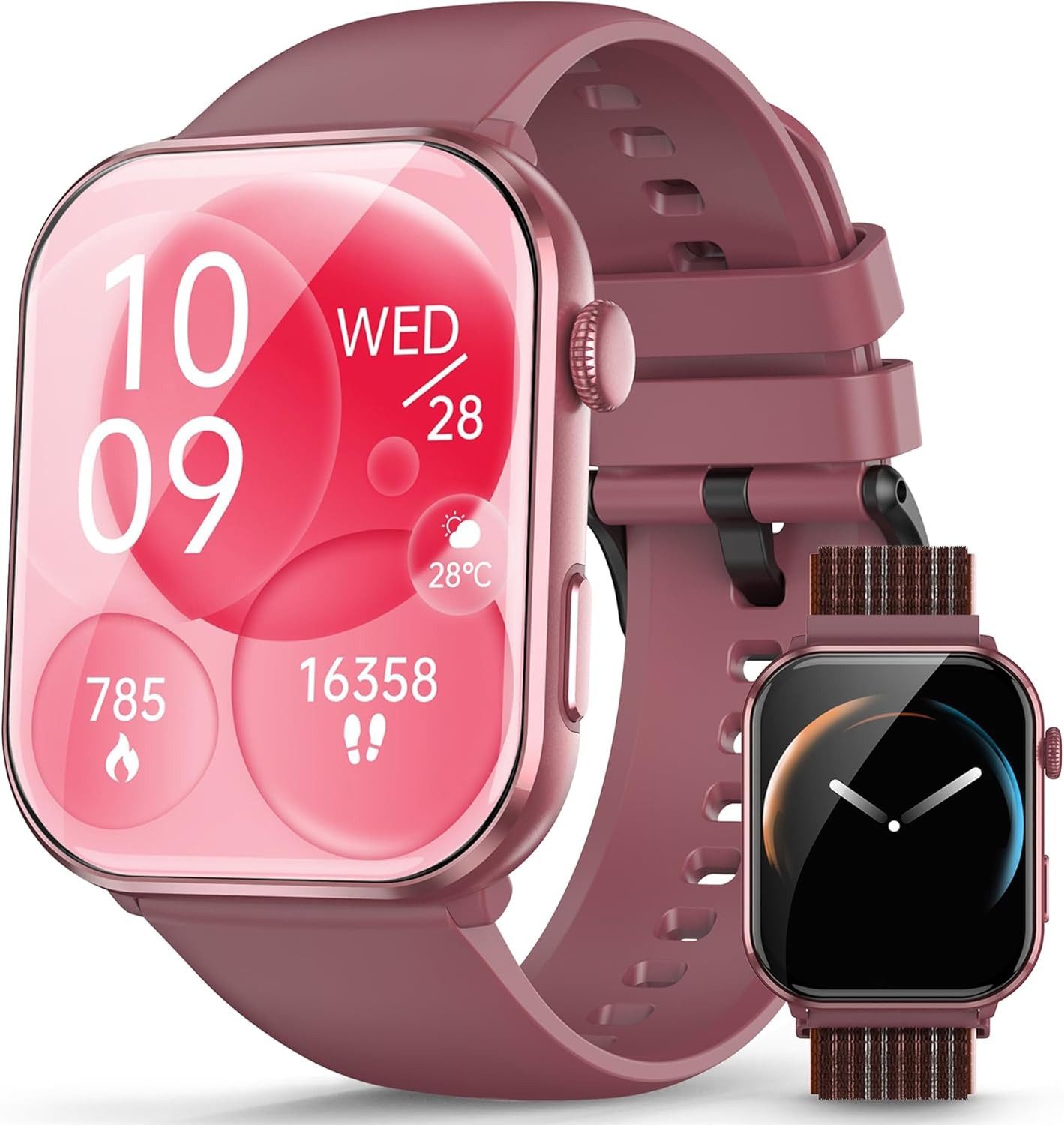 blackview R60 Smartwatch (5 cm, android ios), Smartwatch 1,96" AMOLED, Bluetooth Anruf, Metall, 800 mAh Akku**