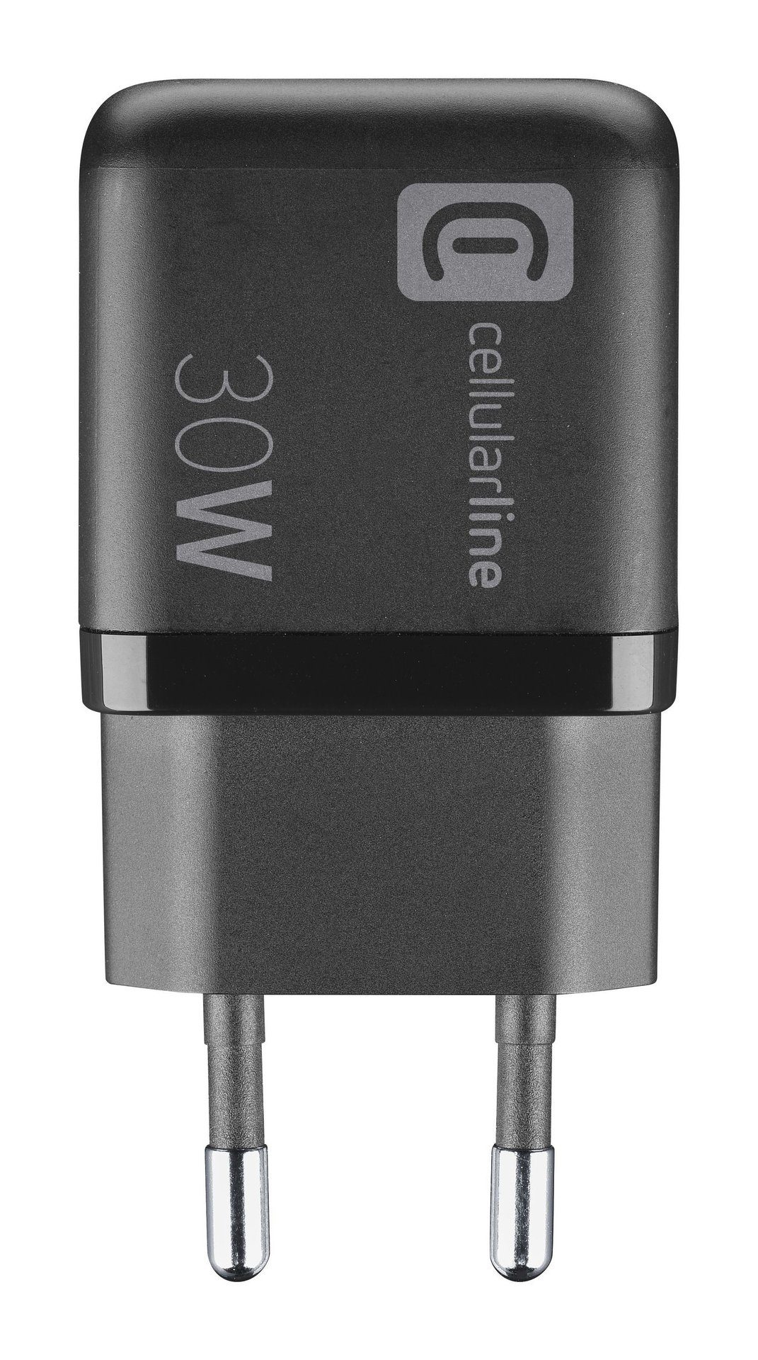 Cellularline USB Charger Multipower Micro 30W GaN 2 Ports PD USB-Ladegerät (Ladegerät Lader für Samsung Galaxy, Apple iPhone, Google Pixel)