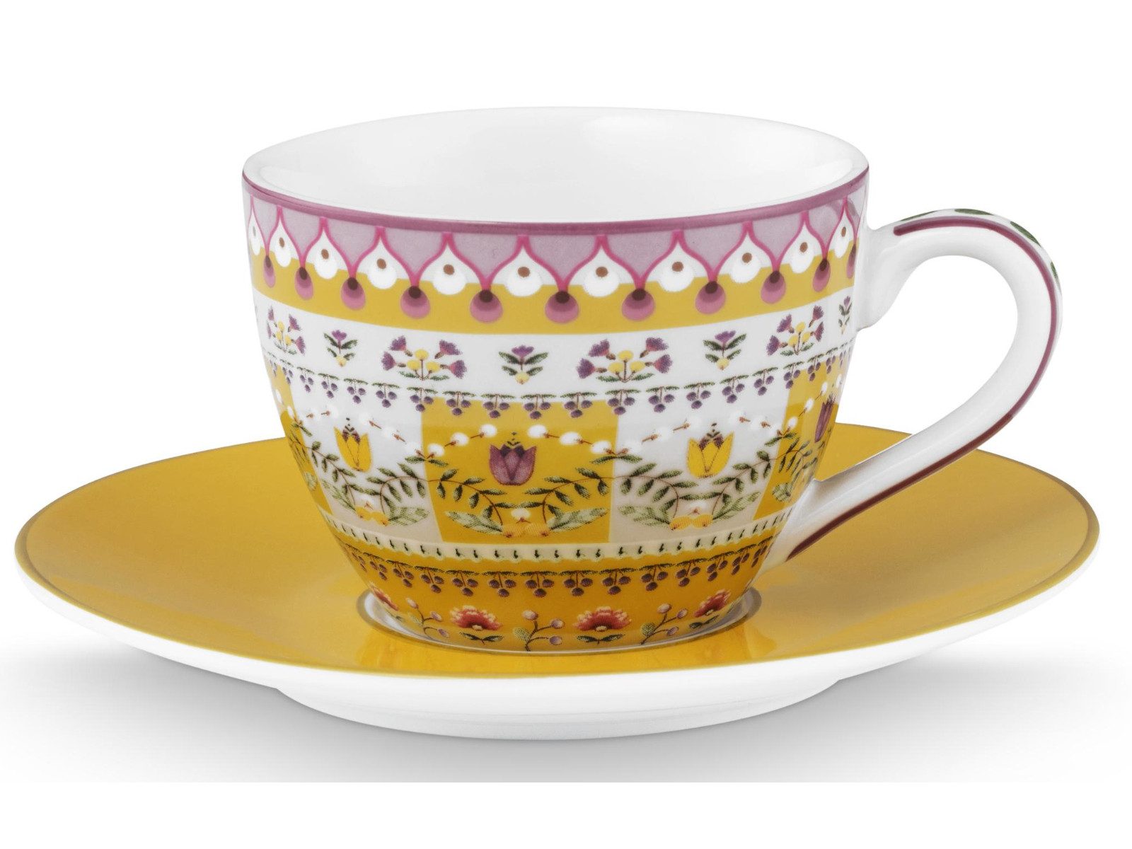 PiP Studio Espressotasse Lily&Lotus Moon Delight Yellow Espressotasse mit Untertasse 0,12l, Porzellan