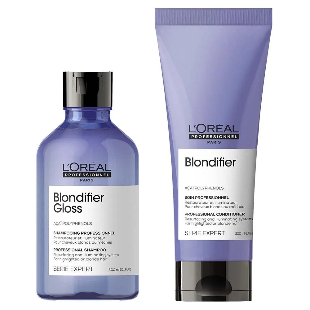 L'ORÉAL PROFESSIONNEL PARIS Haarpflege-Set L’Oréal Professionnel Blondifier Gloss Shampoo Conditioner Set 300+200, 2-tlg., reichhaltig