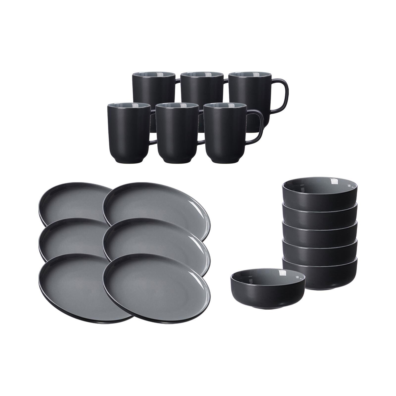 Ritzenhoff & Breker Frühstücks-Geschirrset Jasper Frühstücksservice 18er Set (18-tlg), 6 Personen, Keramik