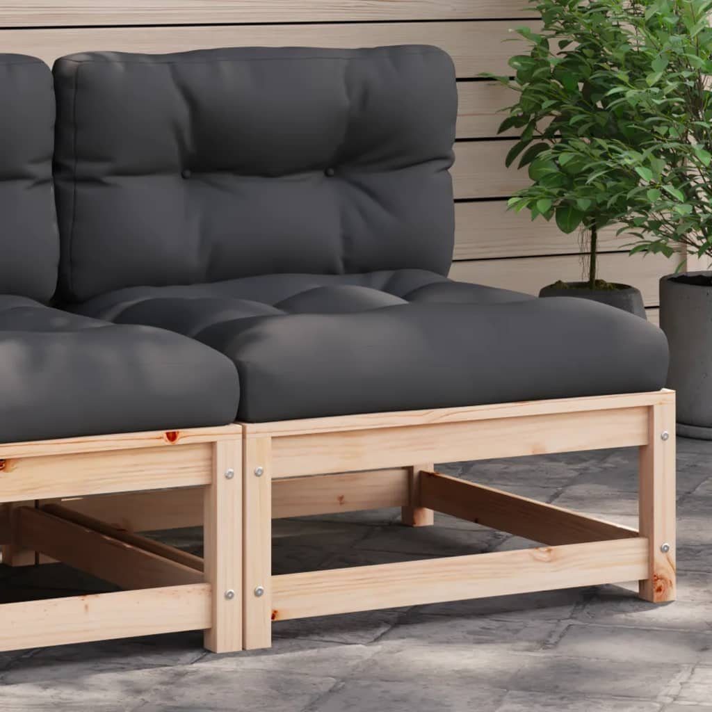 vidaXL Loungesofa Gartensofa ohne Armlehnen mit Kissen Massivholz Kiefer, 1 Teile