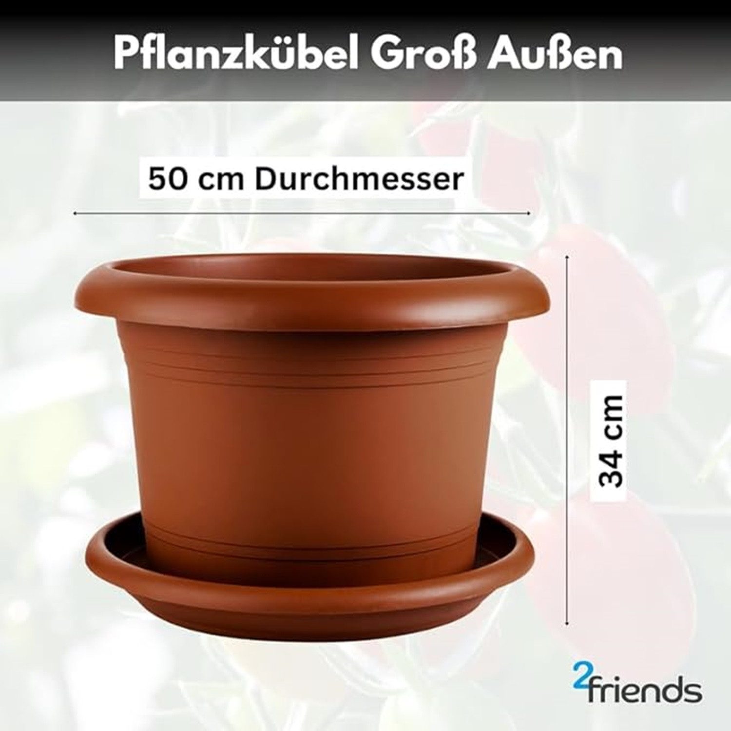 SUSTANIA Blumentopf Eleganter Pflanzkübel mit Untersetzern günstig online kaufen