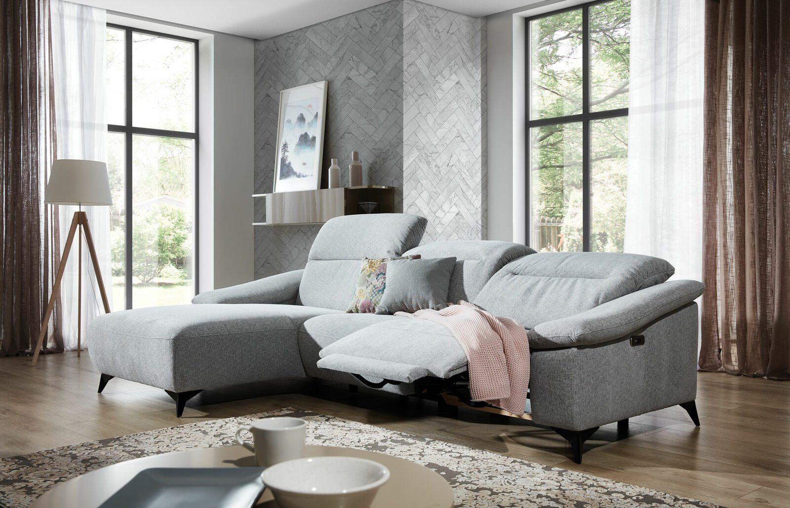 Ecksofa Made Neu, Luxus Sofa in Europe JVmoebel Couch Verstellbar Multifunktions Graue Modernes