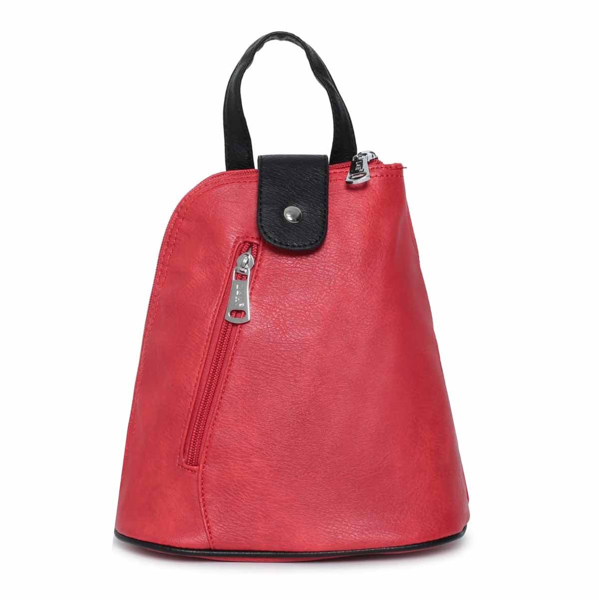 ITALYSHOP24 Rucksack Damen Schultertasche Cross Over BodyBag Umhängetasche BackPack Daypack, Leder Optik mini Cityrucksack Handytasche Geldbörse Reise Shopping Bag