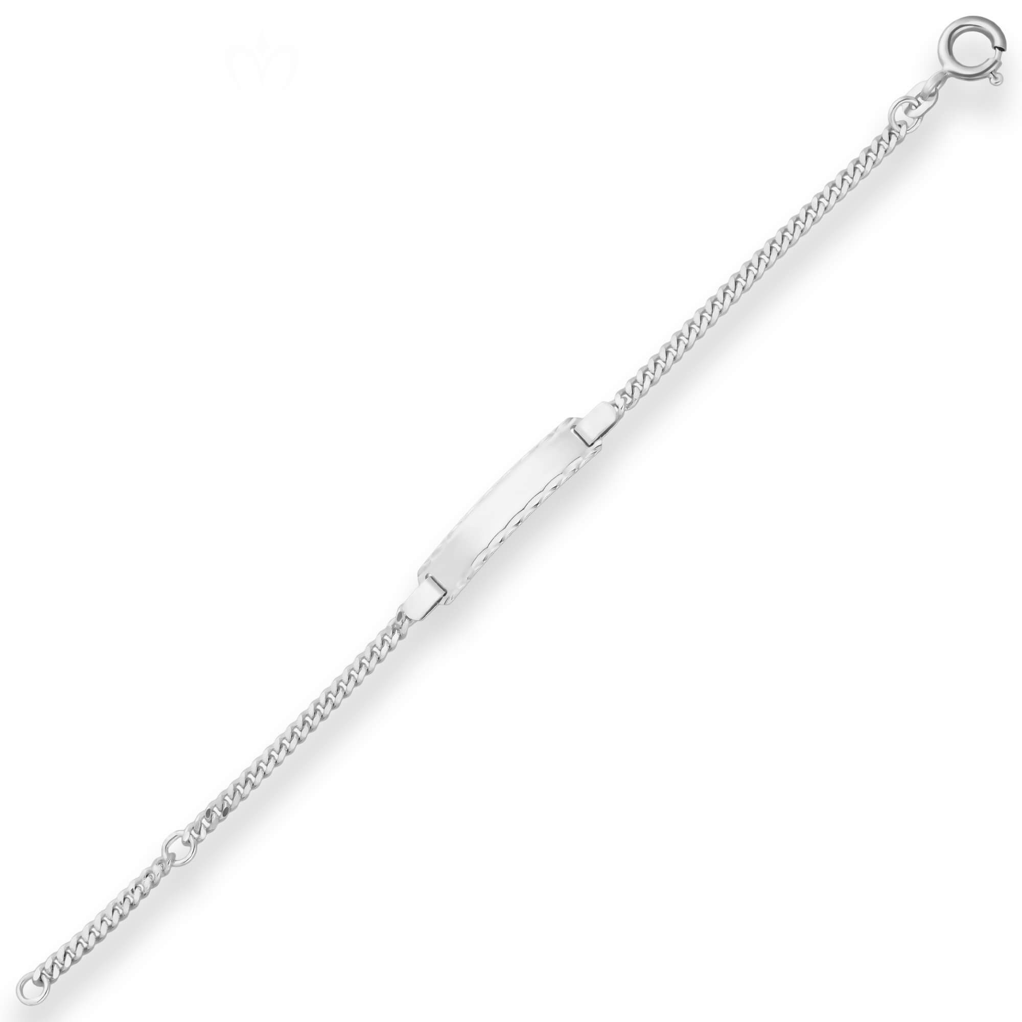 Schmuck Krone Panzerarmband 2,4mm Id-Armband Panzerkette Schildband aus 925 Silber 16cm, Silber 925