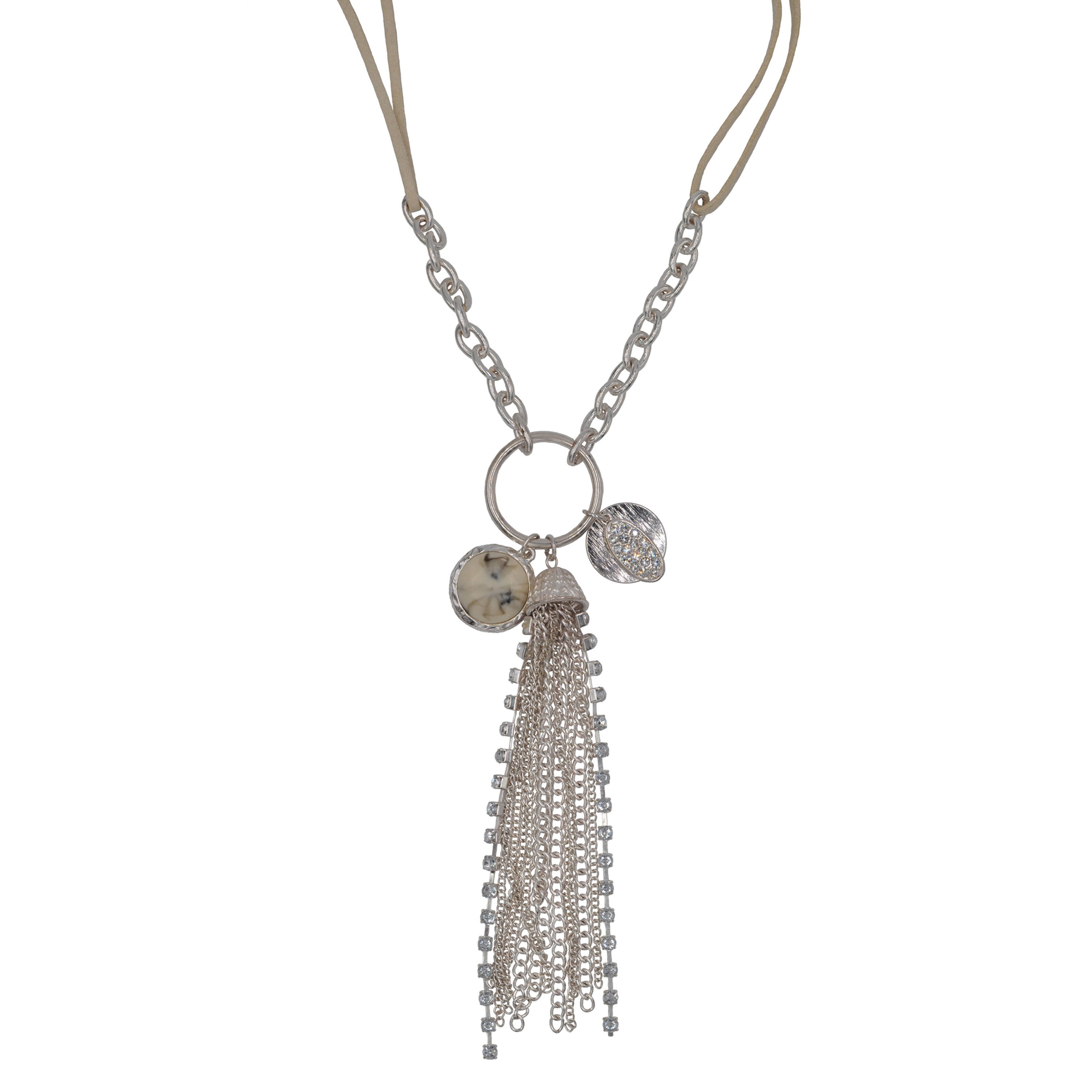 Firetti Lange Kette Schmuck Geschenk Daily Tassel Y-Kette, mit Glasstein