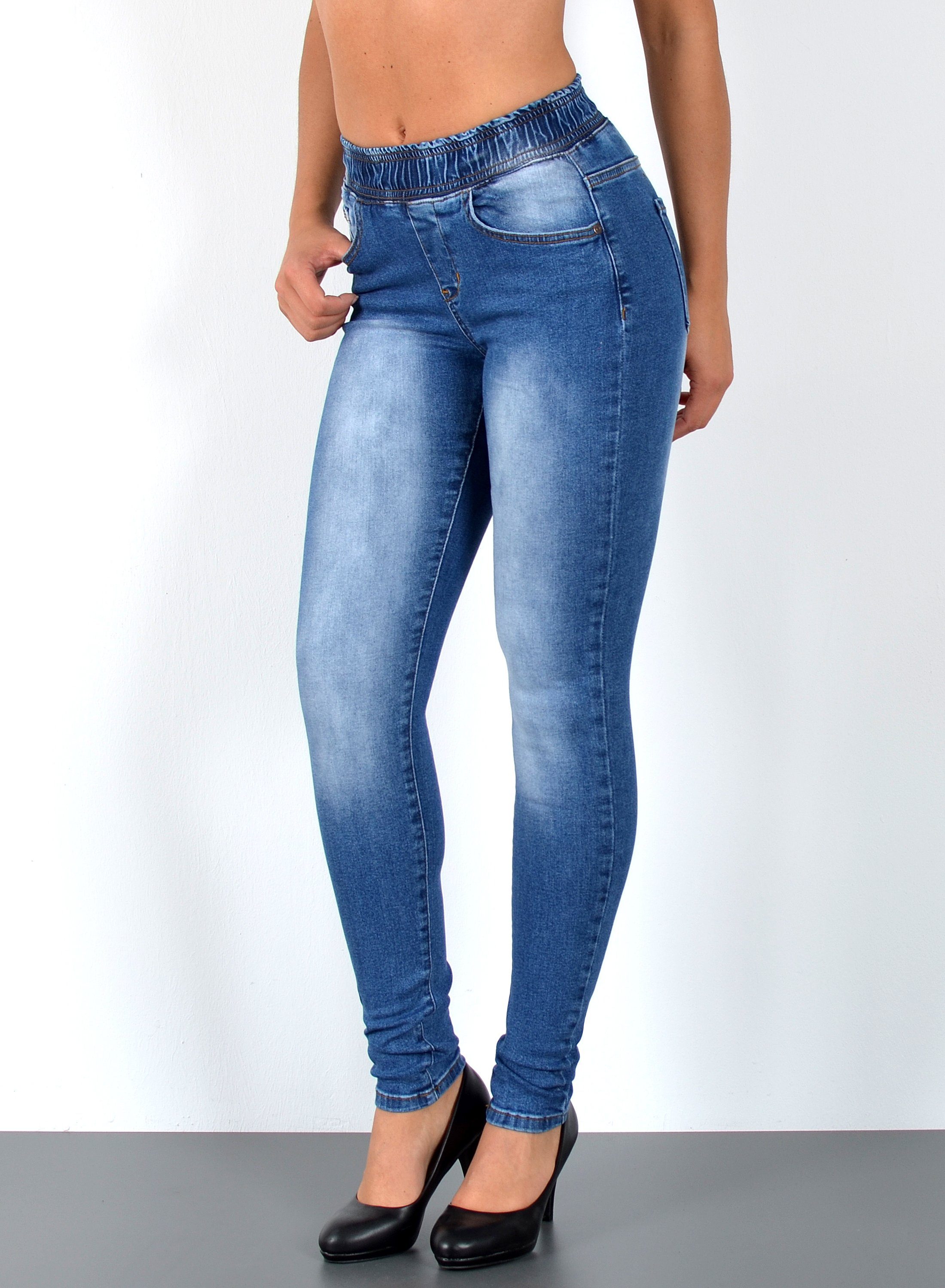 ESRA Stretch-Jeans »J440« Damen High Waist Skinny Jeans, elastischer  Gummibund, elastischer Gummizug, Enge Röhrenjeans Hoch Bund mit Stretch-Anteil,  bis Übergröße / Plussize Größe online kaufen | OTTO