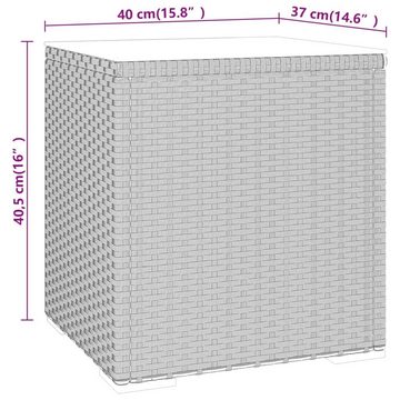 vidaXL Beistelltisch Beistelltisch Schwarz 40x37x40,5 cm Polyrattan und Hartglas (1-St)