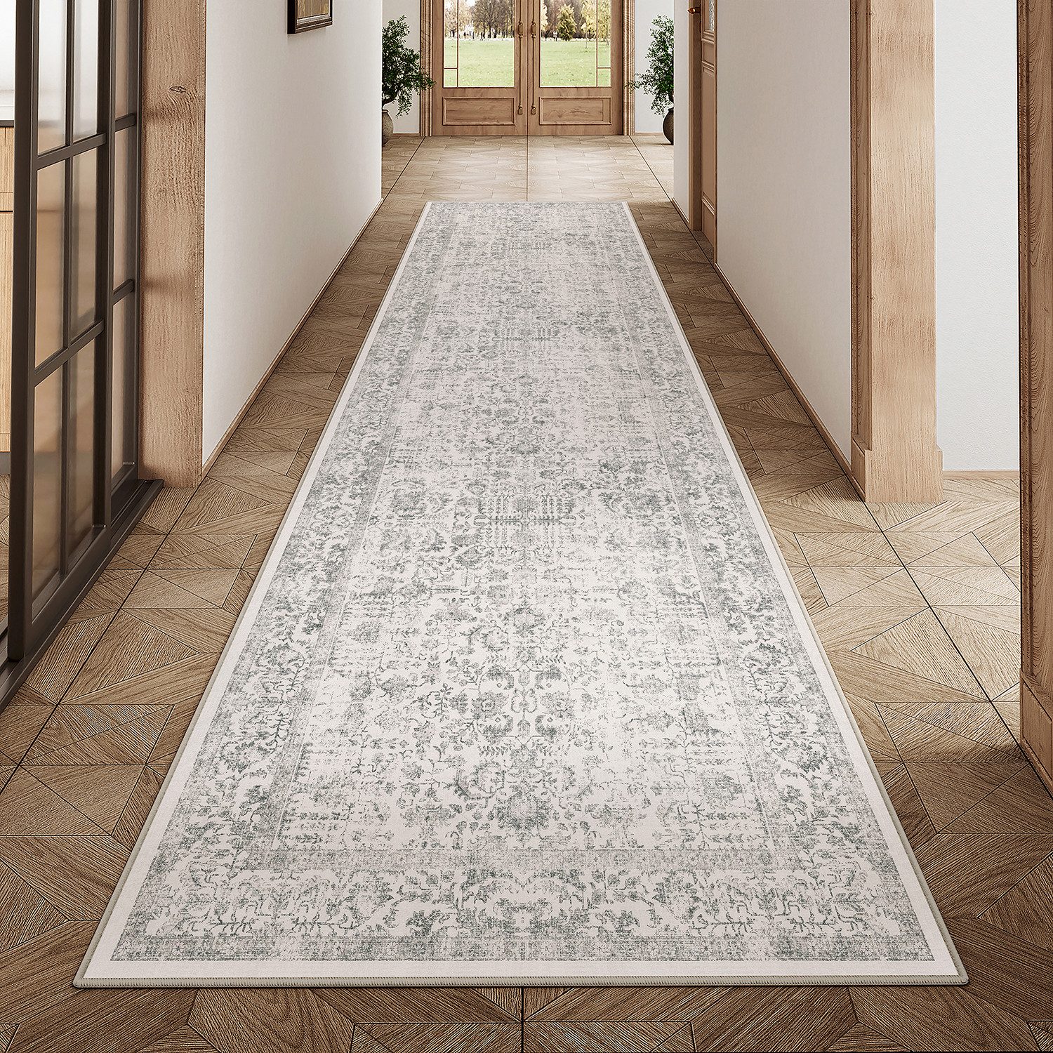 PURECOZY Teppich kurzflor, Wohnzimmerteppich, rutschfester Teppich, Vintage günstig online kaufen