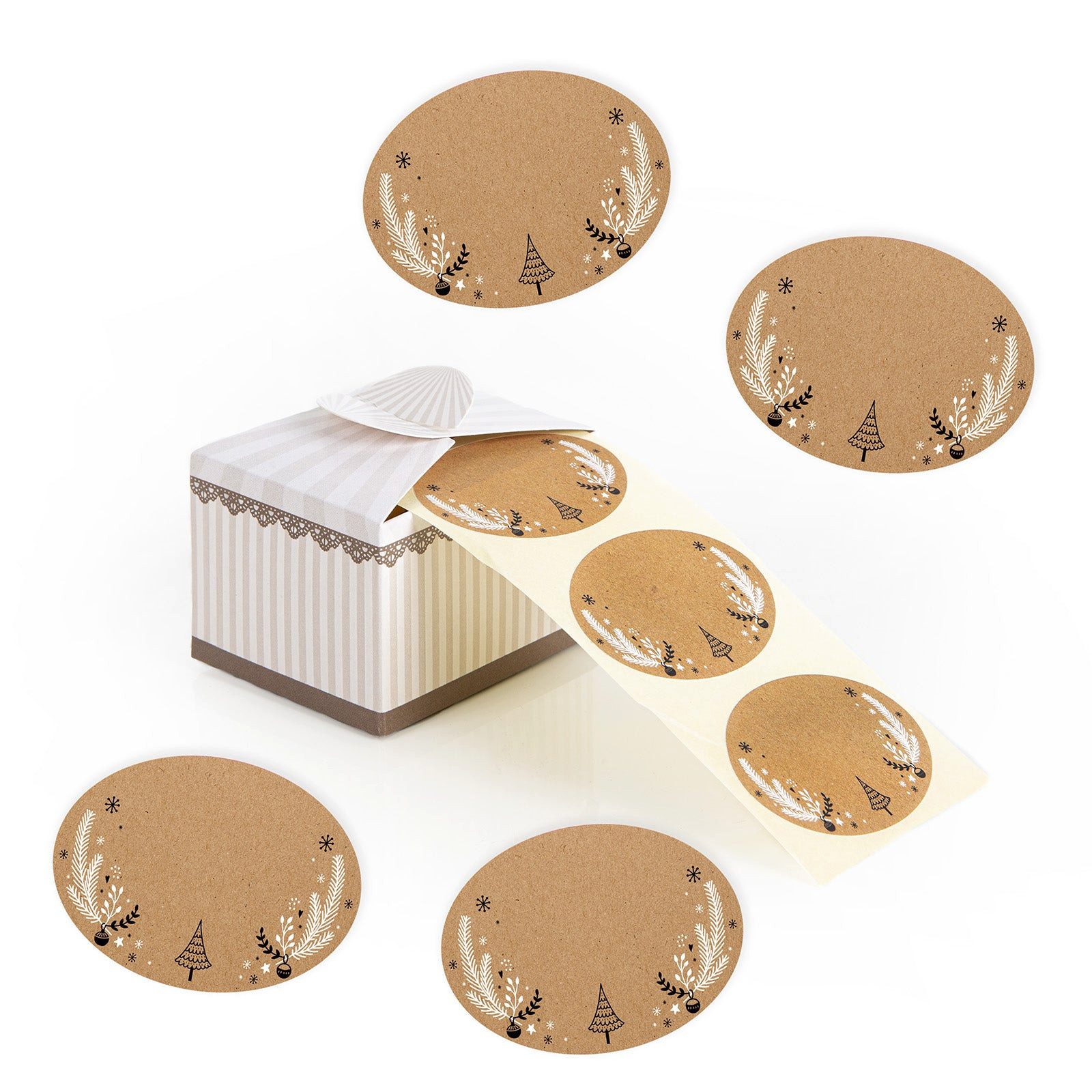 Logbuch-Verlag Dekofigur 200 Weihnachtsetiketten zum Beschriften auf Rolle günstig online kaufen