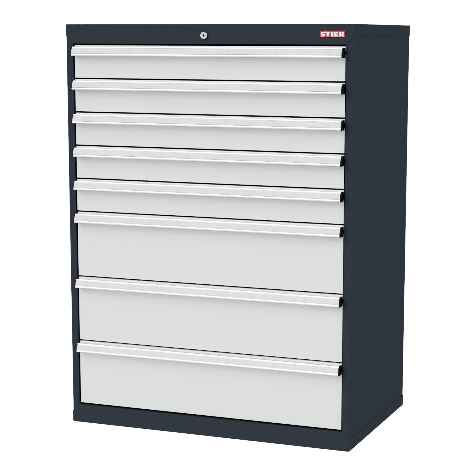 Stier Werkzeugschrank STIER Schubladenschrank 8 Schubladen 900 x 575 x 1220mm 80kg