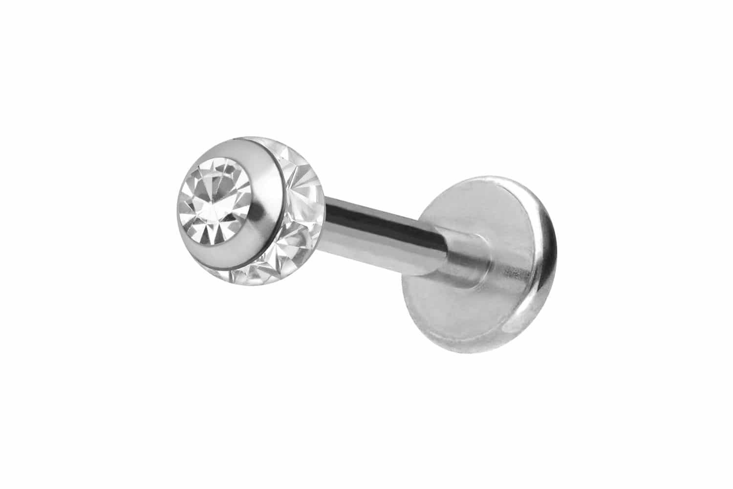 PIERCINGLINE Piercing-Set Chirurgenstahl Labret EPOXY-RING-KUGEL + KRISTALL (Labrets, 1-tlg)