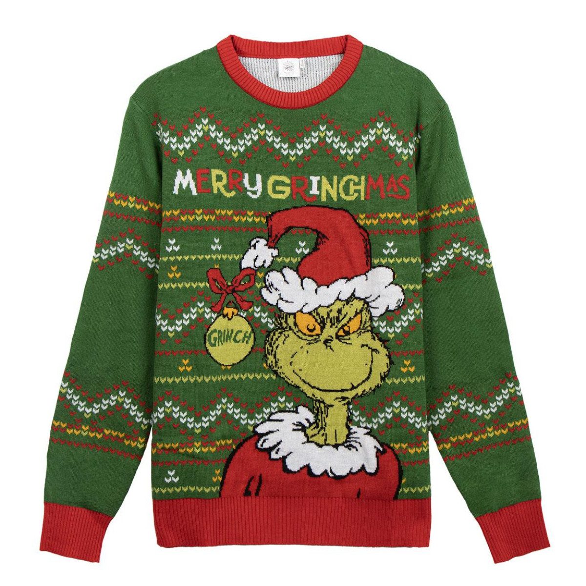 Cerda Strickpullover Grinch Weihnachts – Lustiger Party Pullover 100 % Polyester