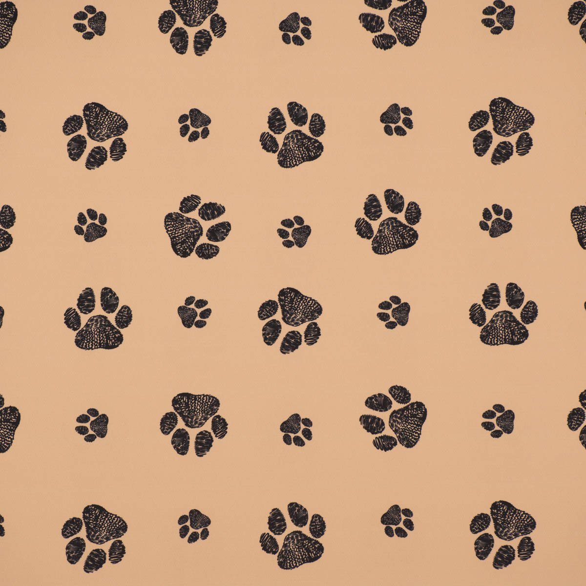SCHÖNER LEBEN. Stoff Outdoorstoff Meterware polsterfähig Pawprints schwarz 160cm, Outdoor,beschichtet,wasserabweisend,abwaschbar