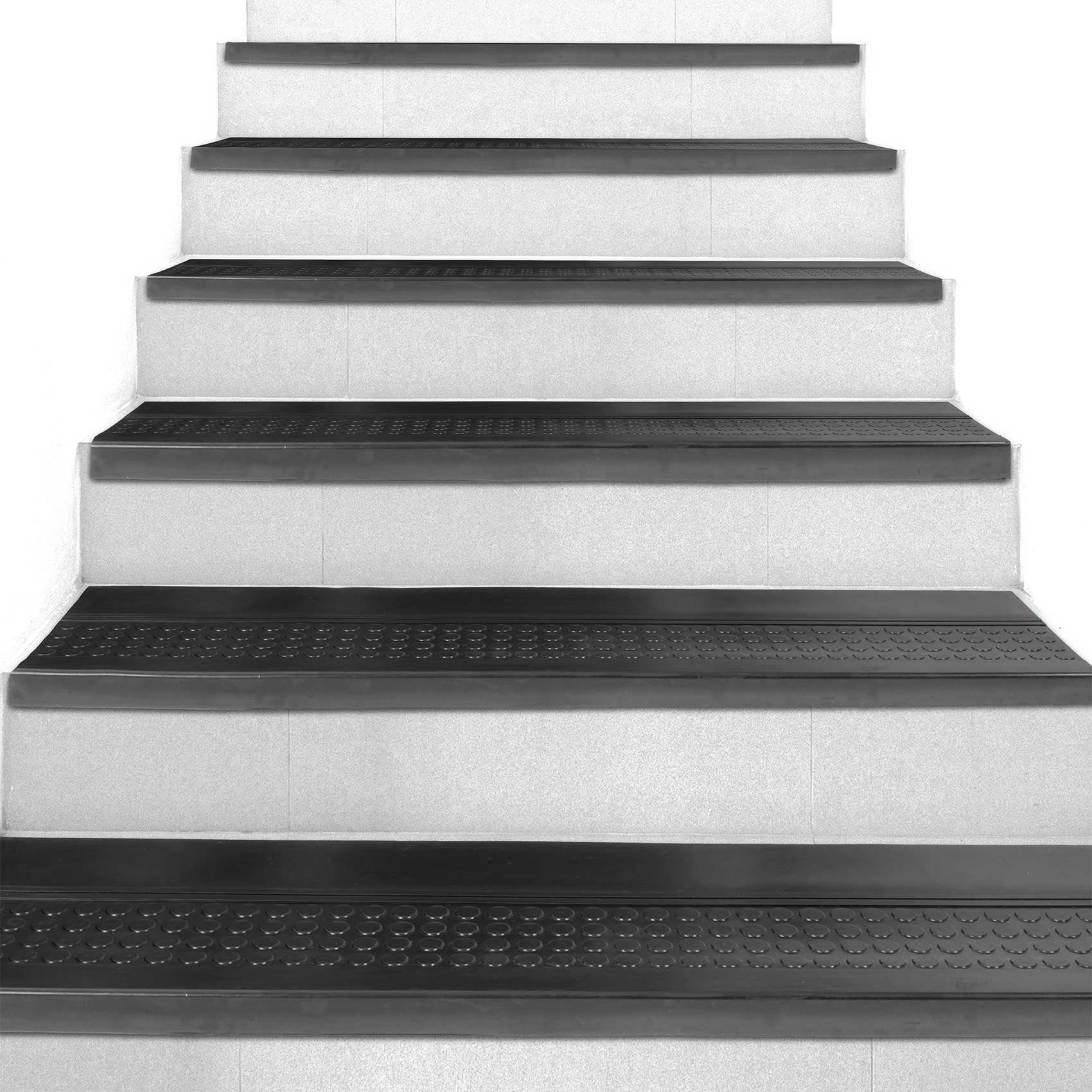 ANRO Stufenmatte Stufenschutz aus Gummi Treppenschutz Treppenmatte, Eckig, mit Coins/ Noppen Größe 30x60cm - rutschischer & anpassbar – Bild 4 von 5