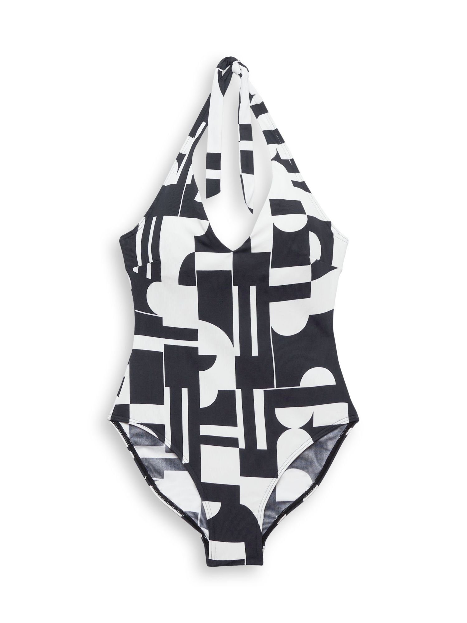 Esprit Badeanzug Neckholder-Badeanzug mit Retro-Print