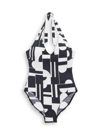 Esprit Badeanzug Neckholder-Badeanzug mit Retro-Print