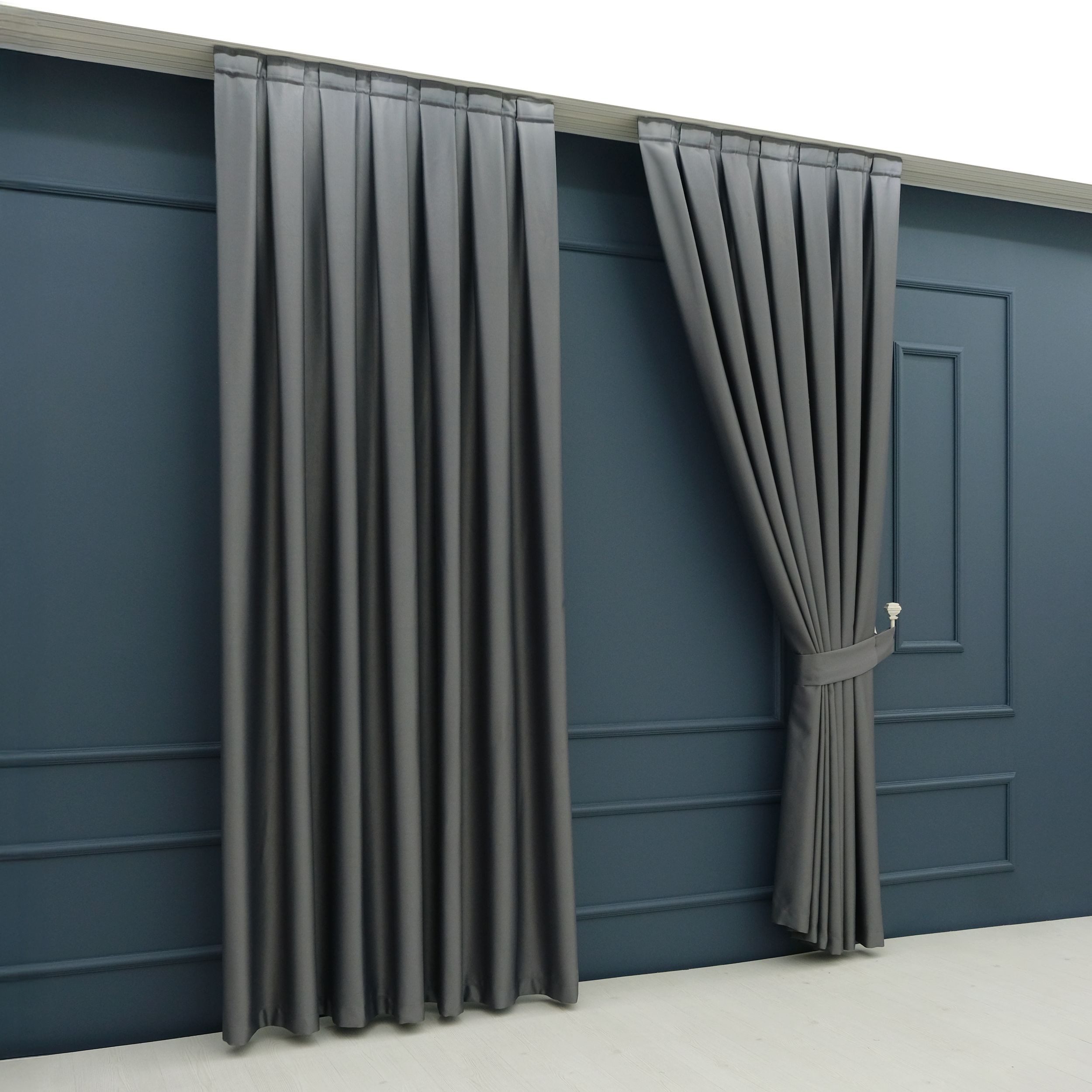 Gardinen by Justyna Vorhang 2er Seiten Schal Set Blackout (4 St), Kräuselband, verdunkelnd, Polyester, Blackout, Verdunkelung, blickdicht, wärmeisolierend, pflegeleicht