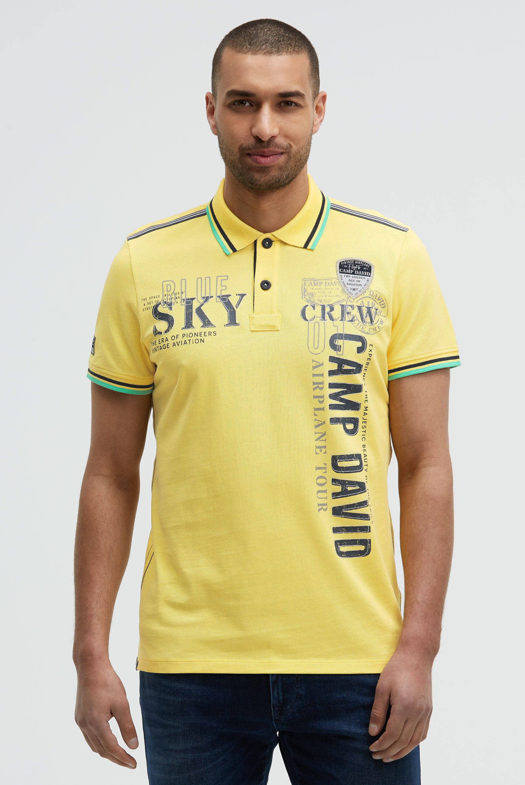 CAMP DAVID Poloshirt mit Seitenschlitze