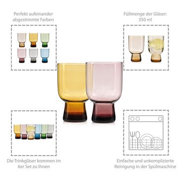 SÄNGER Gläser-Set Corsica, Glas, Trinkgläser im Mediterranen Design, spülmaschinengeeignet, 350 ml
