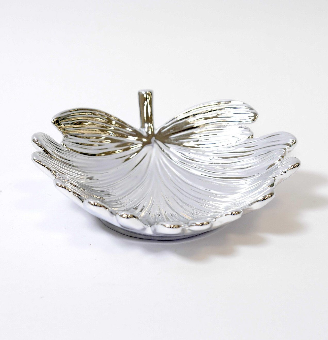 B&S Dekoschale Blattschale Dolomite silber günstig online kaufen