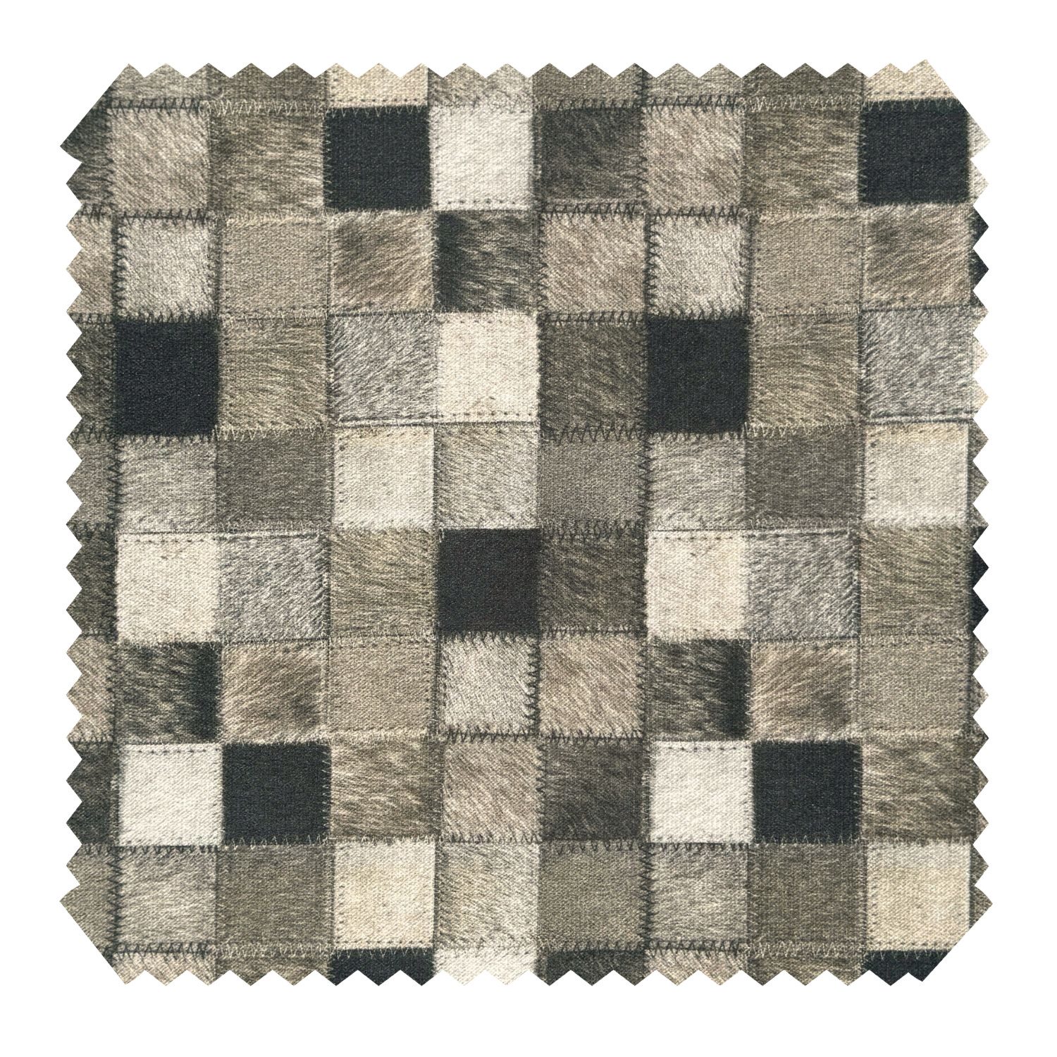 novely® Stoff PASSAU ANIMAL Kuschelweicher Möbelstoff in Patchwork Lederoptik, Patchwork-Design, pflegeleicht, Meterware, 1lfm