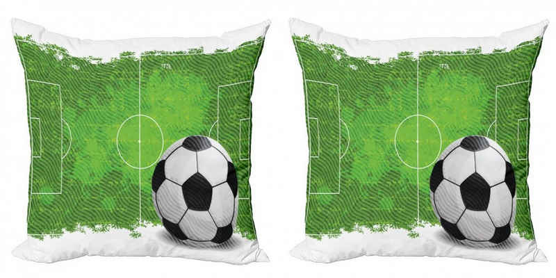 Kissenbezüge Modern Accent Doppelseitiger Digitaldruck, Abakuhaus (2 Stück), Fußball Grunge Fußball-Entwurf